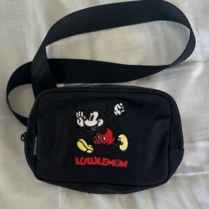 lululemon for Disney Black Belt Bag with Mickey Mouse Embroidery